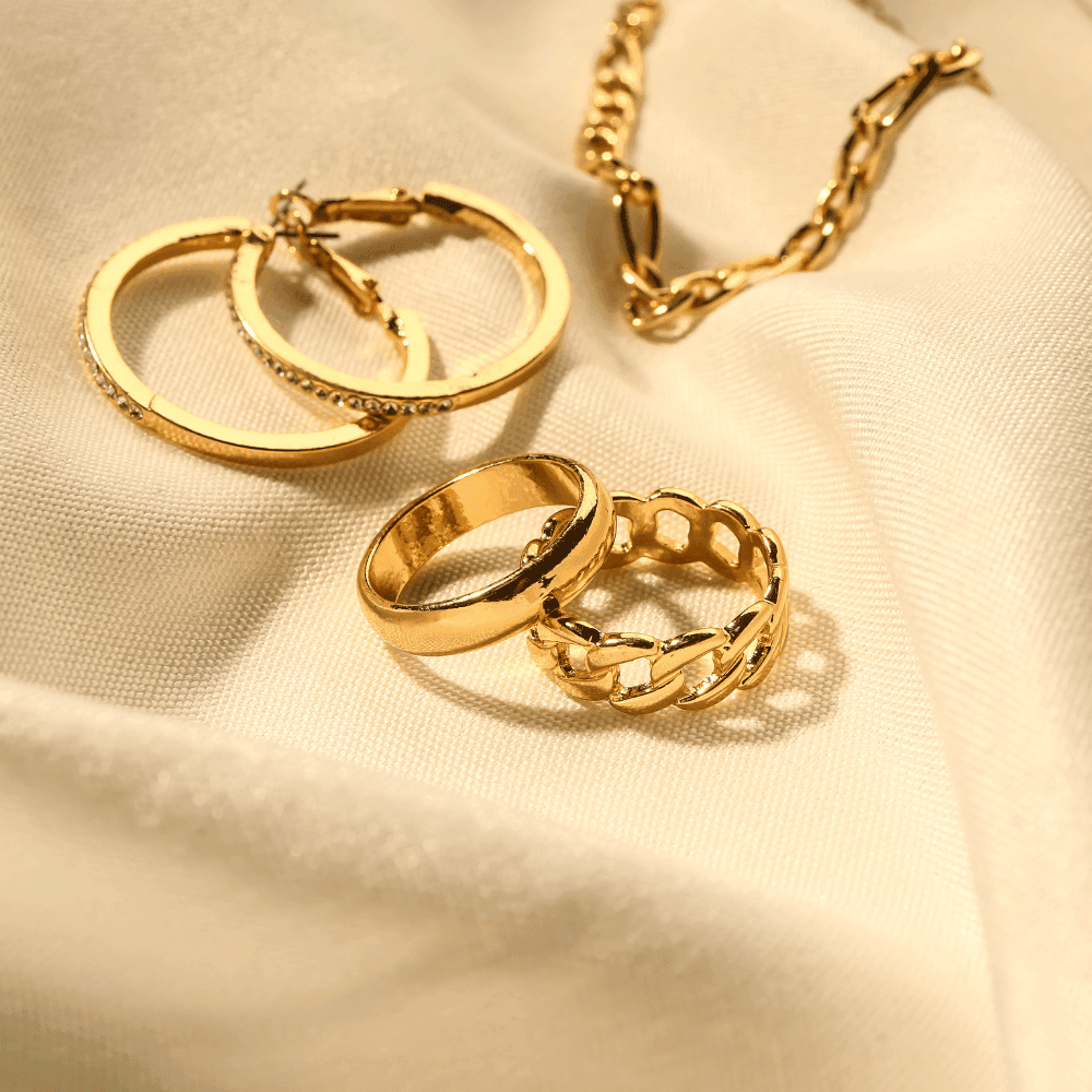 collection of gold jewellery