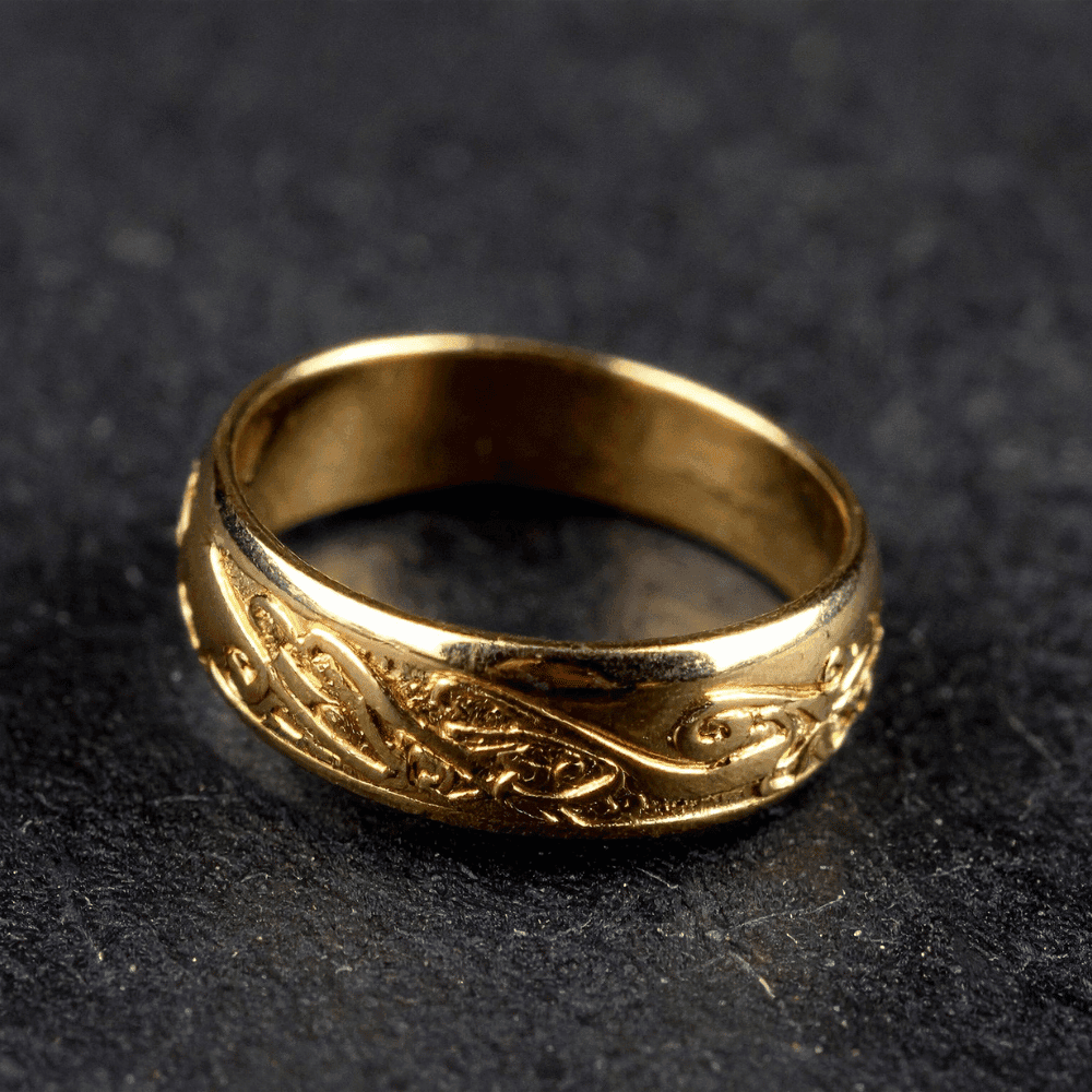 engraved gold band