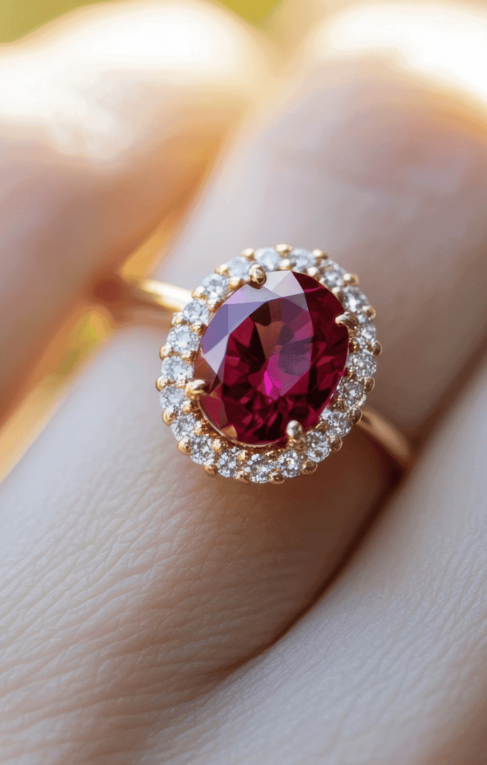 ruby ring with diamonds
