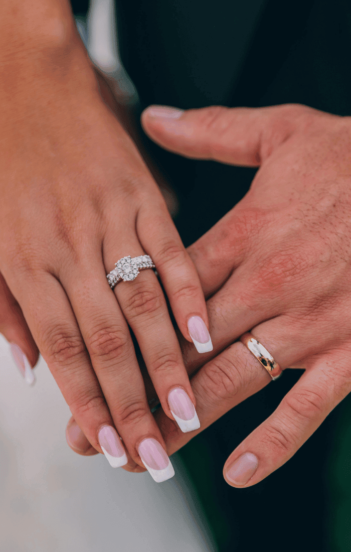 wedding rings on married couple