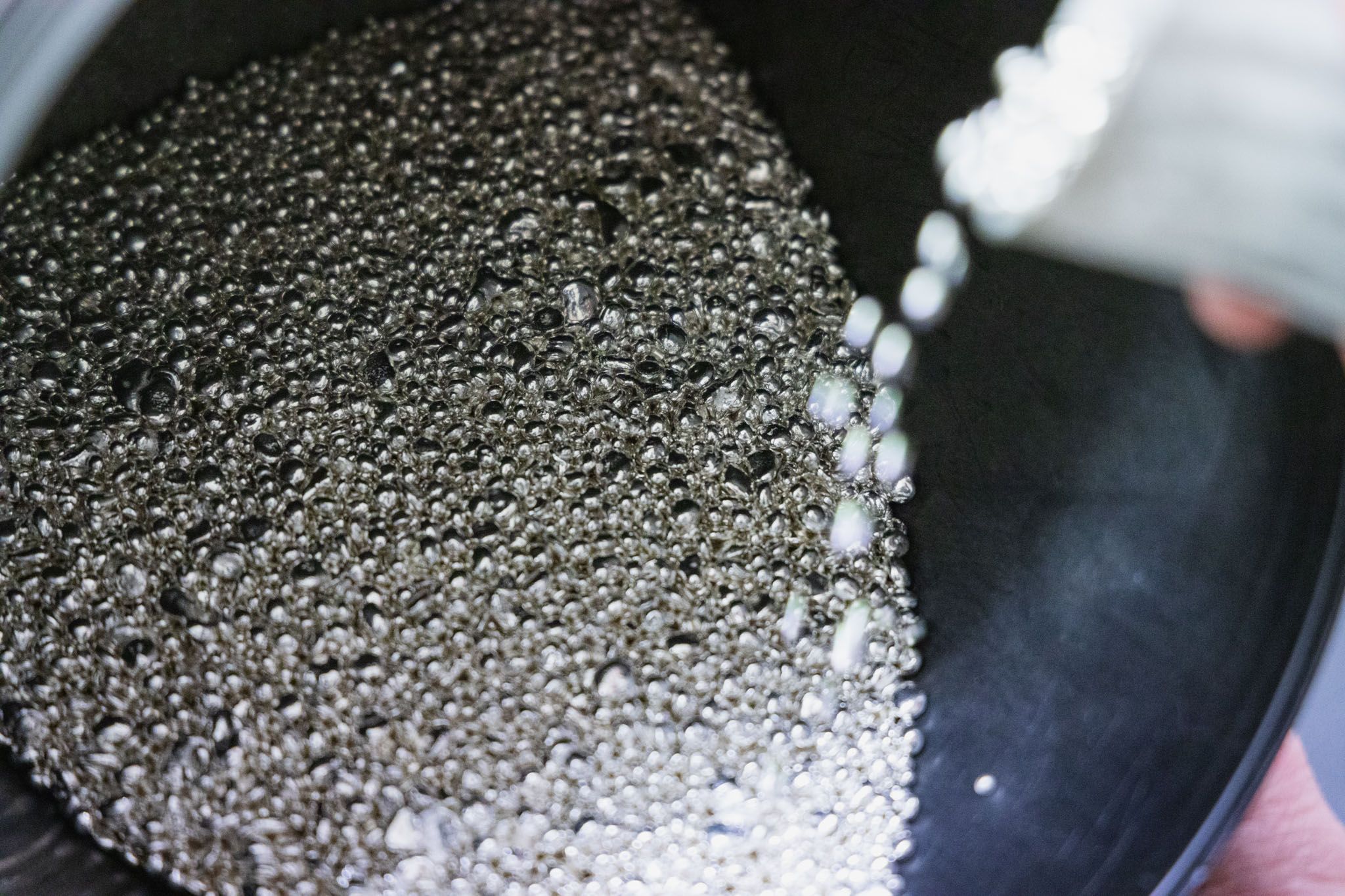 Granulated gold used in jewellery manufacturing.